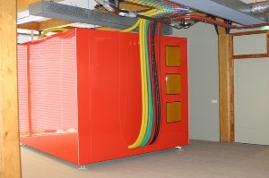 The server location for ISETI is for customers who choose to bring their own equipment. The chapter toured the facility in June.